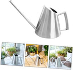 TIDTALEO Stainless Steel Metal Watering Can with Pointed Spout Indoor Garden Pot for Precise Plant Watering Ergonomic Handle Capacity - Image 4