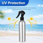 12 Pack 250ml Aluminum Spray Bottles Empty Reusable Refillable Mister Metal Silver Water Sprayer Tool for Hair Hairdressing Tattooing Greening BBQ Spritzer Bottle for Smoker - Image 5