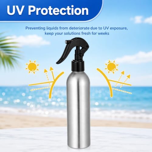 12 Pack 250ml Aluminum Spray Bottles Empty Reusable Refillable Mister Metal Silver Water Sprayer Tool for Hair Hairdressing Tattooing Greening BBQ Spritzer Bottle for Smoker - Image 5