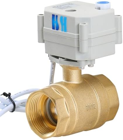 1-1/4 inch 1.25" NPT 2 Way 12VDC Brass Reverse Polarity 2 Wires On/Off Motorized Electrical Ball Valve by HSH-Flo