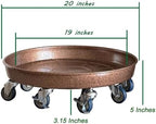 Rolling Planter Caddy(570lbs Capacity), Heavy Duty Metal Plant Stand with Brake Wheels Plant Dolly Mover Plant Pot Tray Saucer for Indoor Outdoor 20Inches Copper - Image 2