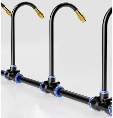 Mist Irrigation Kit for Dust Control, High Pressure Hose with Brass Nozzles, 360° Adjustable Flow Modular System for Construction Sites by Unknown