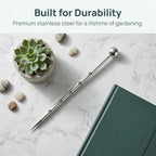 Lurrose Soil Probe, Stainless Steel Sampler Rod Plant Moisture Monitor 9" - Image 3