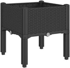 Garden Planter Box with Legs 15.7x15.7x16.5 Elevated Black PP by Favemtsl