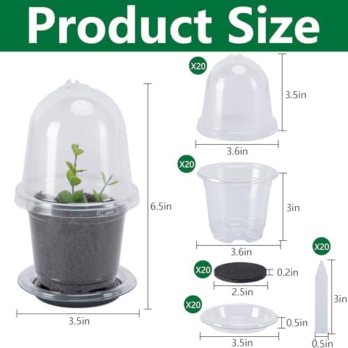 EBaokuup 20 Pack Self Watering Seed Starter Pot, 3 Inch Automatic Watering Plant Nursery Pots with Humidity Dome, Self Watering Nursery Pots for Potted Plants Seed Germination - Image 2