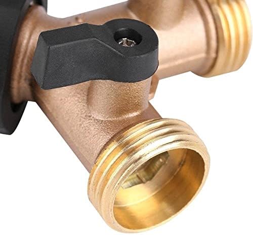 Garden Hose Splitter, Garden Hose Y Valve Connectors Copper Hose Splitter, 2 Way Water Faucet Splitter with Valve - Image 5