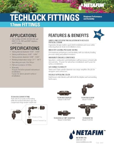 TechLock x 3/4 in MPT Male Adapters, 17mm - Pack of 25 (TLCK075MA) - 32500-080000 Netafim - Image 3