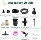 Drip Irrigation Kit,116FT DIY Premium Automatic Garden Watering Sprinkler System for Lawn Raised Bed Greenhouse Plant with 1/4'' and 1/2'' Tubing,Drip Emitters,Nozzels,Connectors Barbed Fittings - Image 2