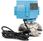 Motorized Ball Valve 3/4 in NPT U.S. Solid WiFi Smart 3-Way 304 Stainless Steel Electric USB Powered LED Indicator NSF Certified for Water Control and Irrigation - Image 3