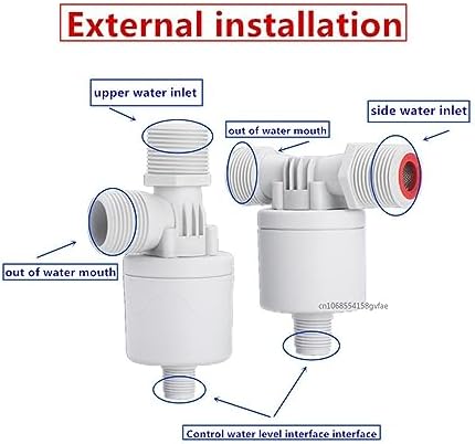 0.2-12kg 1" Male Thread Water Level Valve Tower Float Ball Valve Tank Flush Toilet Accessories External Installatio (Size : 3/4", Color : Upper Water Inlet) - Image 4