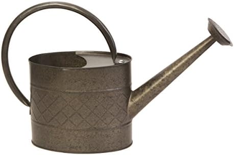 Panacea 84838 1 GAL Embossed Watering Can, Black Galvanized by Panacea