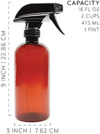 Cornucopia Brands 16oz Amber PLASTIC Spray Bottles w/Heavy Duty Mist & Stream Sprayers & Chalkboard Labels (6-pack); PET #1 Plastic Bottles, BPA-Free - Image 6