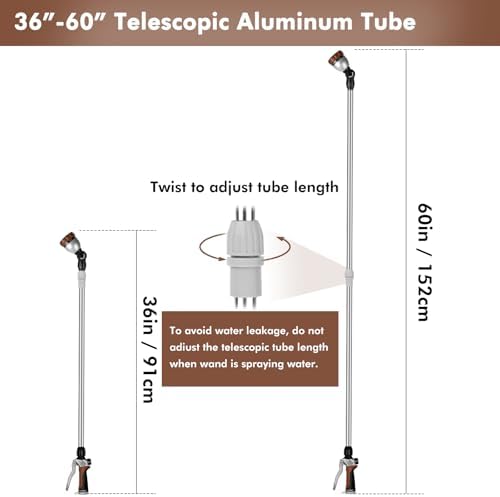 RESTMO Long Telescopic Watering Wand for Garden Hose, 36”-60” Garden Wand - Image 2