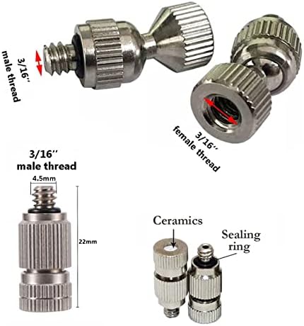 10-Pack High Pressure Brass Fog Nozzles | 360 Degree Swivel Nozzle Base - Image 5