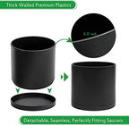 D'vine Dev Plastic Planter Pot with Saucer, 10 in, Black, 74-X-B-2 - Image 4