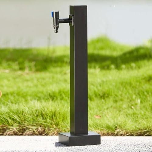 Stainless Steel Outdoor Water Column Hose Stand with Faucet - Decorative Garden Fountain Dispenser for Efficient Irrigation & Washing by Unknown