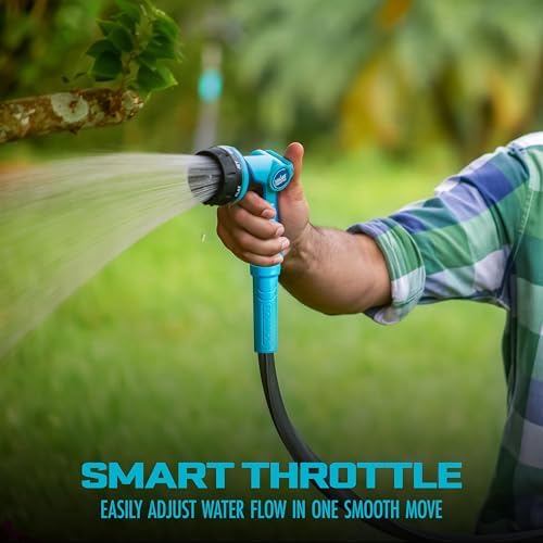Aqua Joe AJHN102 Heavy-Duty Metal Multi-Function Hose Nozzle with Smart Throttle and 7 Sprayer Patterns - Image 2