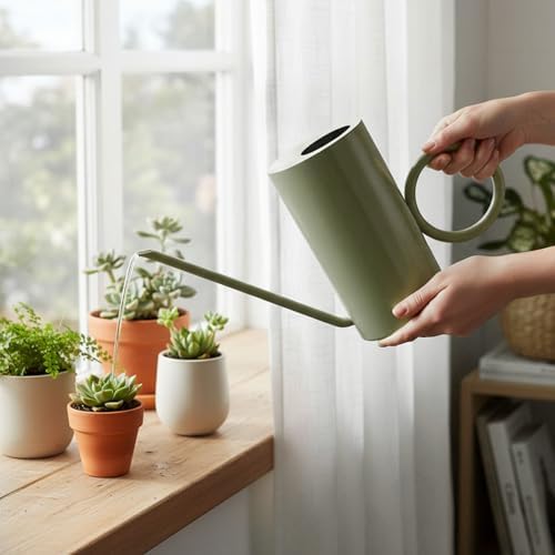 Indoor Watering Cans Long Spout No Spills (Green) - Image 4