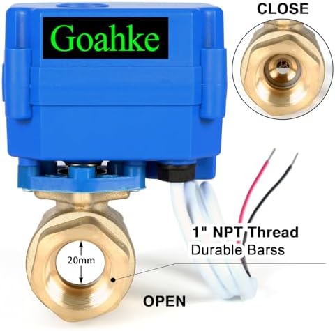 1" Motorized Ball Valve Brass Standard Port, 9-24V AC/DC 2-Wire Auto Return - Image 6
