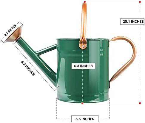 Metal Watering Can with Removable Spout, Galvanized Steel Plants Water Can for Women, Men and Kids' Outdoor or Indoor Gardening - Nice Flower Watering Pot Gift & Decoration (Green, 0.6 Gallon) - Image 4