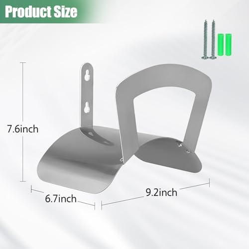 Primst Garden Hose Holder Wall Mount Hose Hanger Heavy Duty Metal Hose Bracket Water Hose Storage Organizer Durable Hose Holders (Stainless Steel) - Image 2