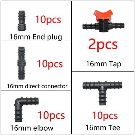 Hose Fittings Drip Irrigation 16/20/25mm Tube Barb Fittings Connector Tee Elbow Connector Cap Plug End Kit 1/2 Inch Tubing Hose Garden (Color : Silver) - Image 3