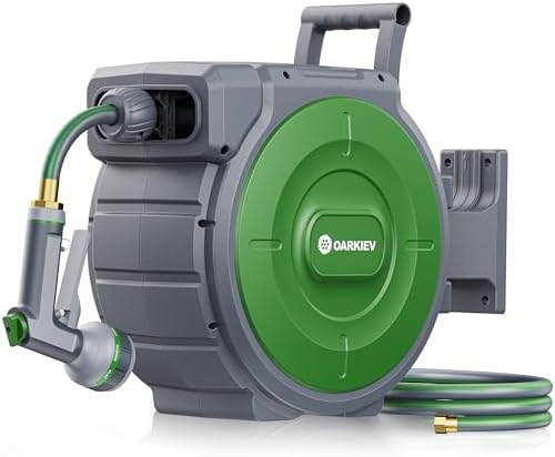 Garden Retractable Hose Reel, 1/2 Inch x 150 ft Wall Mounted Garden Hose Reel with Any Length Lock, Upgraded Slow Return System and 180°Swivel Bracket by Unknown