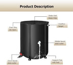 13.2-264 Gal Collapsible Rain Barrel, Portable Water Storage Tank, Rainwater Collection System Downspout, Water Catcher Container with Filter Spigot Overflow Kit - Image 3