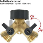 1/4 Pcs Hose Splitter Brass 2 Way Garden Connector 3/4 inch Thread Y Shape Spigot Adapter Heavy Duty Water For Garden Hose(Bronze-1pcs) - Image 3
