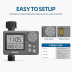 TiFFCOFiO New Sprinkler Timer Outdoor, Digital Programmable for Garden Hose, Irrigrtion Timer with Rain Delay and Manual Mode - Image 2