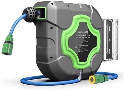 Fully Automatic Telescopic Hose Reel, Hose Roller with 180° Free Rotation Thickened Wall-Mounted, Pull The Tube at Will and It Will Rebound Automatically for Car Wash Garden Irrigation by Unknown