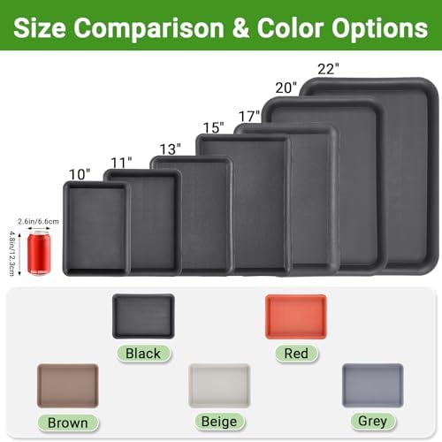 GREANER 22 Inch Plastic Plant Saucer, 3 Packs Black Plant Drainage Tray, Drip Trays for Potted Plants, Planter Saucers for Indoor Outdoor - Image 3