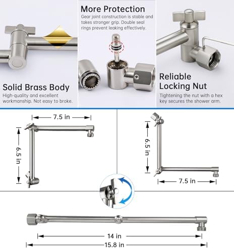 G-Promise All Metal 14 Inches Rainfall Shower Head with Handheld Combo - Image 5