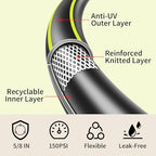 Flexible Rubber Garden Hose 75ft, 5/8" Hybrid Rubber Hose Heavy Duty - Image 6