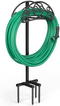 Sunvigor Garden Hose Holder, Heavy Duty Metal Hose Stand with 4 Spikes, Holds Up to 150FT Hose, No Drill Freestanding Hose Reel Alternative for Yard Lawn Outdoor by YourPartnerforOutdoorCareHolidayCheer