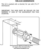 Rain Barrel Downspout Diverter Kits for 2x3, 3x4, 3inch and 4inch Round Downspouts (3x4 Downspout, With Spigot) - Image 4