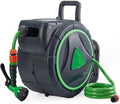 Retractable Garden Hose Reel 100FT, 1/2 Inch Wall Mounted Water Hose Reel with Auto Rewind, 180° Swivel Bracket for Lawn & Garden by OUTGOODS