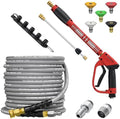 3/8’’ Pressure Washer Hose and Gun, Power Washer Hose 50FT by TechSweeppro