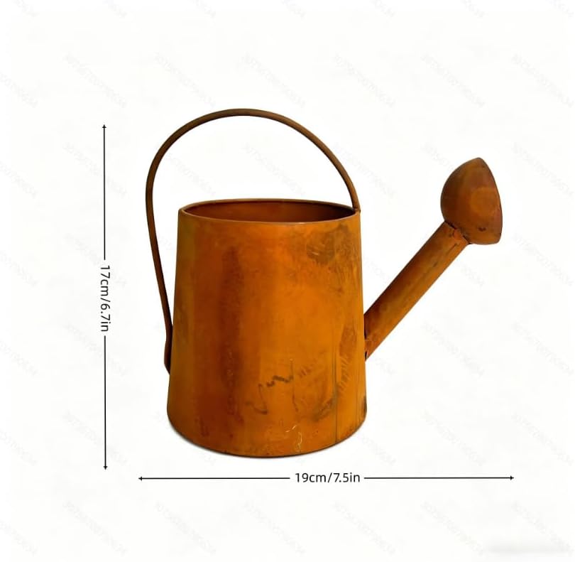 Distressed Rusty Metal Watering Can Planter Vintage Industrial - Image 2
