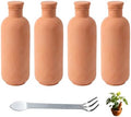 4 Pack Terracotta Self Watering Plant Bottles 900ml Automatic Clay Watering Globes with Free Garden Fork Spoon for Houseplants Outdoor Garden Plants by Unknown
