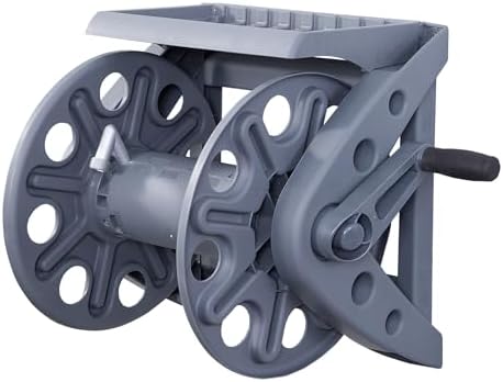 Liberty Garden Products Basics 512 Wall Mounted Hose Reel with Shelf Gray by LibertyGardenProducts
