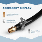 3/8 Inch Self Sinking Aeration Hose, 100 Feet Weighted Pond Aerator Hose Kit 8 Stainless Steel Hose Clamps and 4 Menders for Pond and Lake Aeration - Image 2