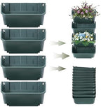 24 Pack Vertical Garden Planter,13 inch Wall Mounted Planter for Patio Indoor Outdoor Decor, Garden Self Watering Pot Balcony Plant Vegetable Fruit Herb Hanging Pocket Holder Flowerpot (Army Green) - Image 5