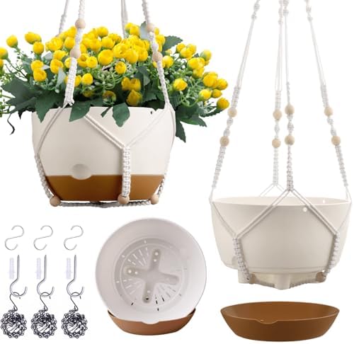 3 Pack 8/10/12 Inch Hanging Planters for Indoor Plants with Self-Watering by Montresor