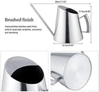 Stainless Steel Watering Can, Long Spout Brushed Indoor Outdoor Garden Plant Watering Can for Houseplants, Desk & Home Bonsai Balcony, Office, Hotel 50oz/1.5L - Image 2