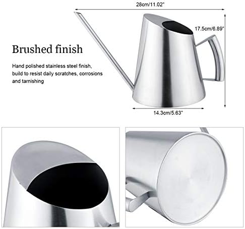Stainless Steel Watering Can, Long Spout Brushed Indoor Outdoor Garden Plant Watering Can for Houseplants, Desk & Home Bonsai Balcony, Office, Hotel 50oz/1.5L - Image 2