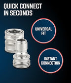 McKillans® Water Hose Quick Connect [UNIVERSAL FIT] 3 Pack - Stainless Steel Garden Hose Quick Connector - Durable Garden Hose Fittings - EASY INSTANT CONNECTION - Image 4