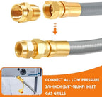 GasSaf 8 FT 1/2" ID Natural Gas Grill Hose with Quick Connect Fitting - Image 3