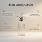 Ribbed Glass Spray Bottle 6.8 oz, Decorative Fine Mist Mister for Plants & Home, Clear Vertical Textured Refillable Dispenser - Image 4