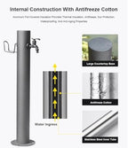 Cylindrical Garden Water Column Freestanding Outdoor Water Tap with Hose Holder,Antifreeze Water Hydrant Heavy-Duty Garden Water Fountain(50x20.5cm) - Image 5